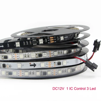 

DC12V 1 Ic Control 3 Led Pixel Strip Light WS2811 5050 RGB Addressable Full Colors Led Strip Ribbon Flexible Digital Led Tape 5m