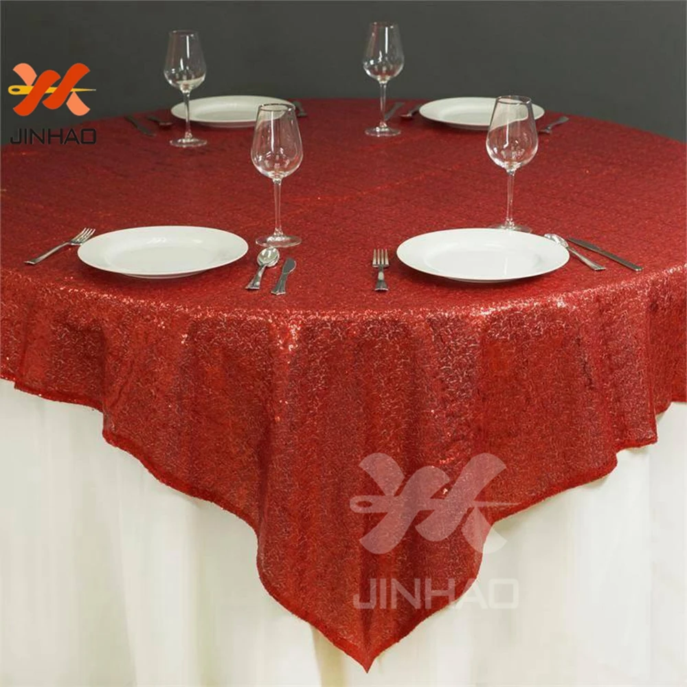 

100% Polyester Sublimation Polyester Sequin Fabric Christmas Tablecloth Fabric Sequin Round Tablecloth Wedding