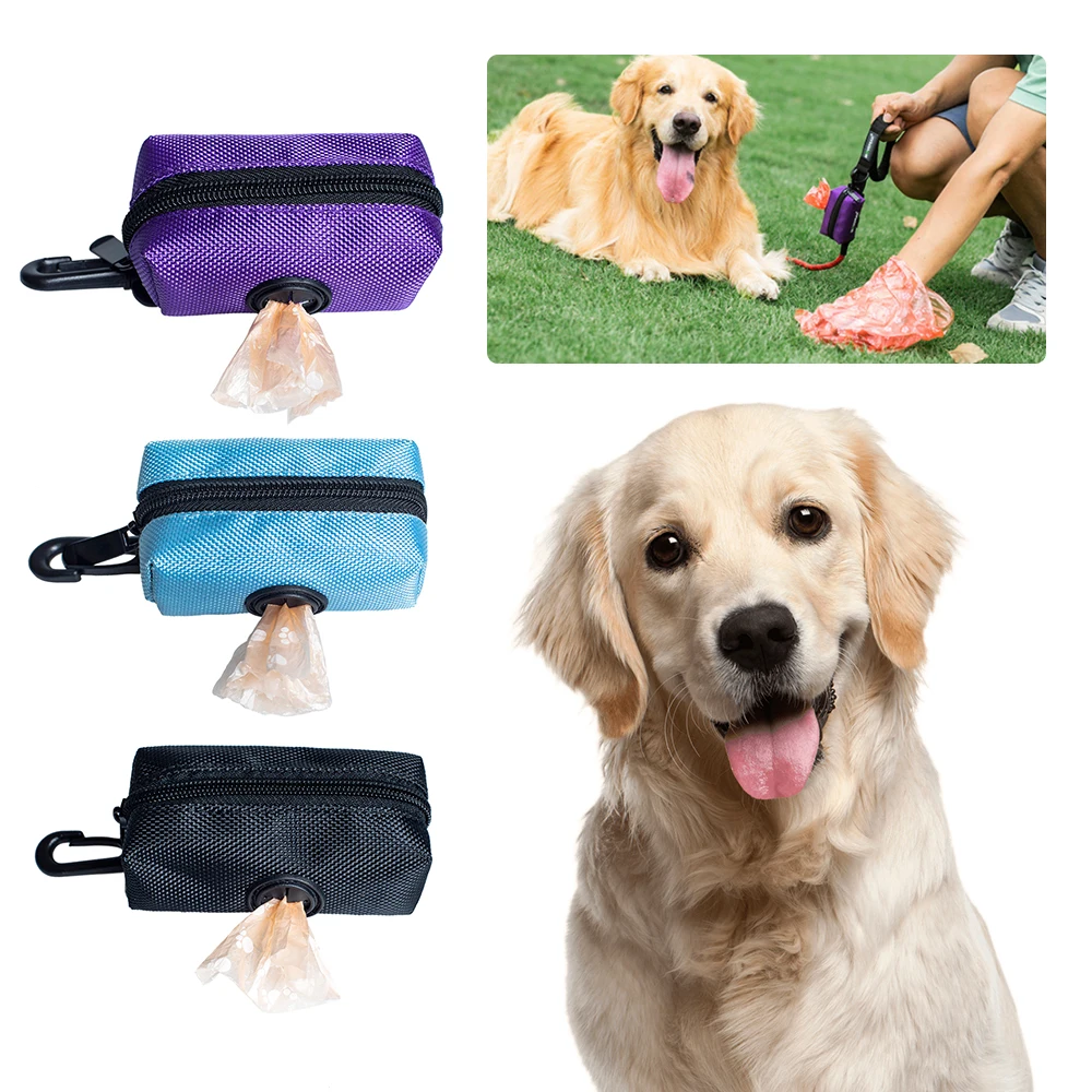 Bolsa portátil para recoger caca de perro, dispensador de bolsas para mascotas, soporte para Bolsa para popó, suministros para mascotas al aire libre, organizador de bolsas de basura