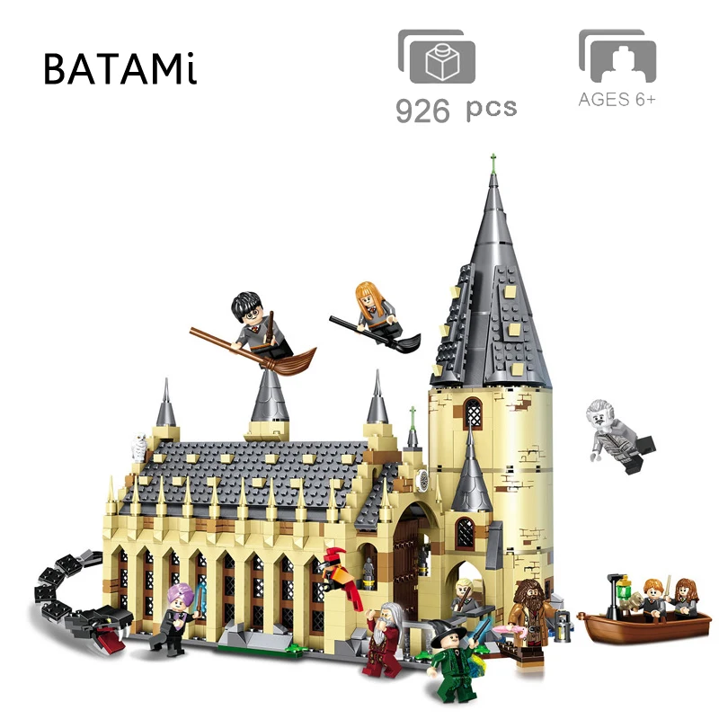 Tanie 16060 Model klocki budowlane zabawki film Quidditch hogwart zamek magia wielka sala Hagrid Hut hogwart Express MinFigure