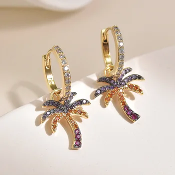 

fashion coconut tree earrings for women summer beach