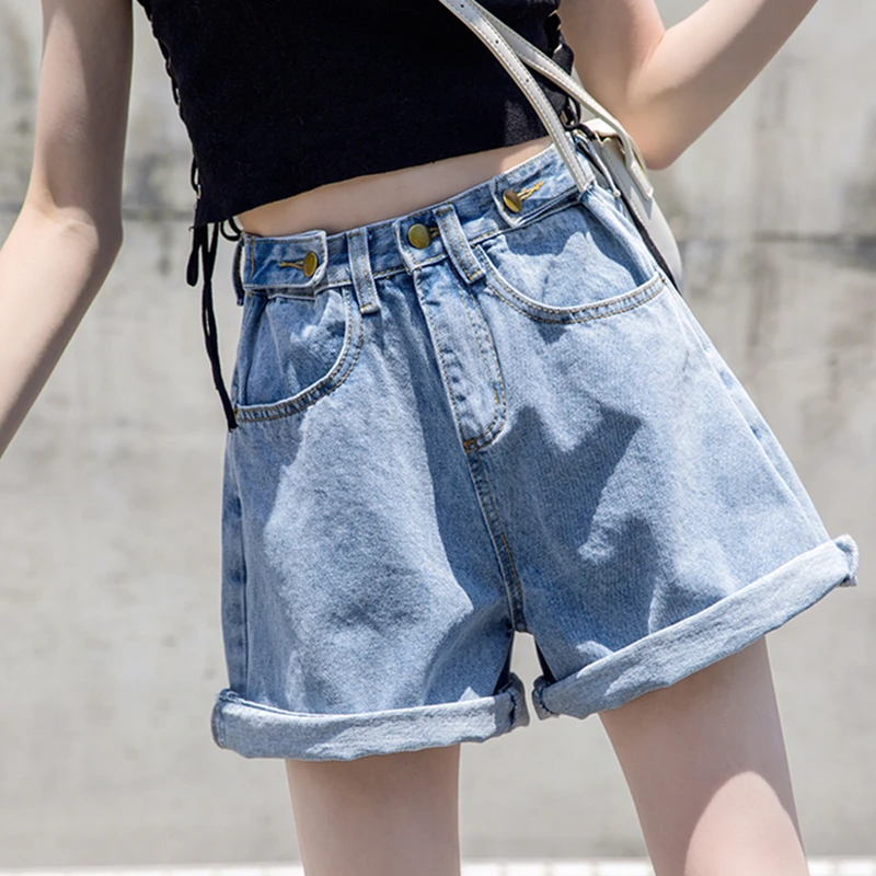 biker shorts under jean shorts