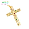 Juya DIY Original Brass Rainbow Zircon Gold Cross Heart Star Letter Charms For Women Men Fashion Pendant Badge Jewelry Making ► Photo 2/6