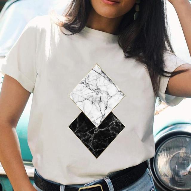 Cartoon Casual Printing T-shirts Regular Ladies T Top Shirt Print Female Graphic Fashion Tee O-neck Short Sleeve T-Shirt