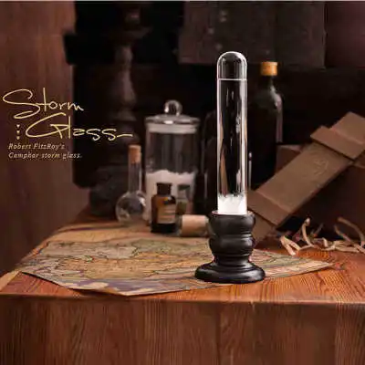 Billige Neue Klar Regen Glas Wetter Prognose Flasche Mini Flüssigkeit Sanduhr für Home Office Decor Kunst Handwerk Ornamente