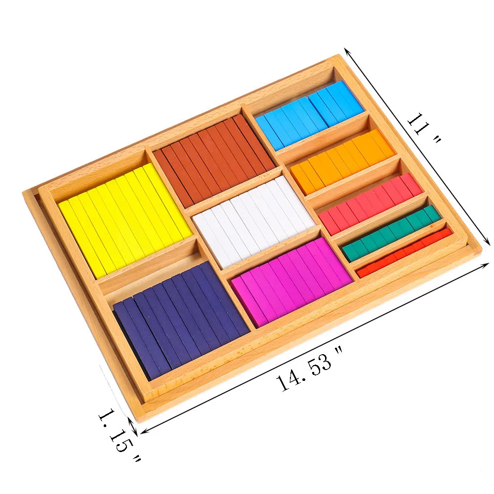 Montessori Colored Counting Bars Fractional box Montessori Math mathematics Eductional Materials Learning Tools Preschool Toys