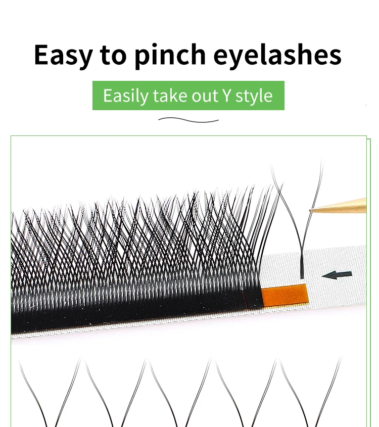 Description Picture 4 of itemMARIA YY Shaped Eyelashes Clusters Beauty 0.07 Y Wire Type Brown Lashes Extension Makeup Naturally Soft D Curl Volume Fan