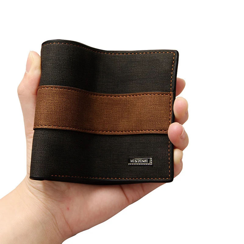 

2020 New Men's Frosted Wallet PU Leather Short Multi-card Slot Large Capacity Korean Fashion Retro Man Wallet