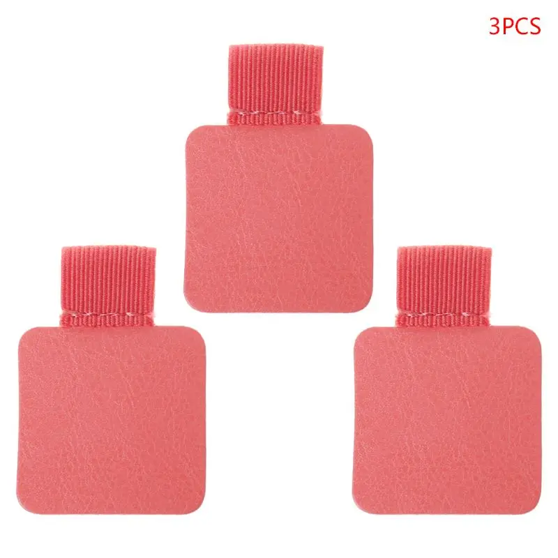 

3pcs Square Self-adhesive Leather Pen Clip Pencil Elastic Loop For Notebooks Journals Clipboards Pens Holder X6HB