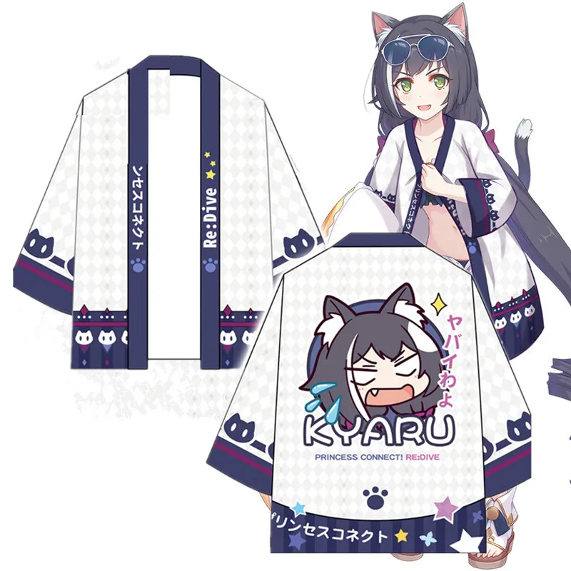 

Аниме Принцесса подключение! Re:Dive Kyaru косплей кимоно юката верхняя одежда Haori пальто для мужчин и женщин свободная повседневная куртка топы плащ для девочек