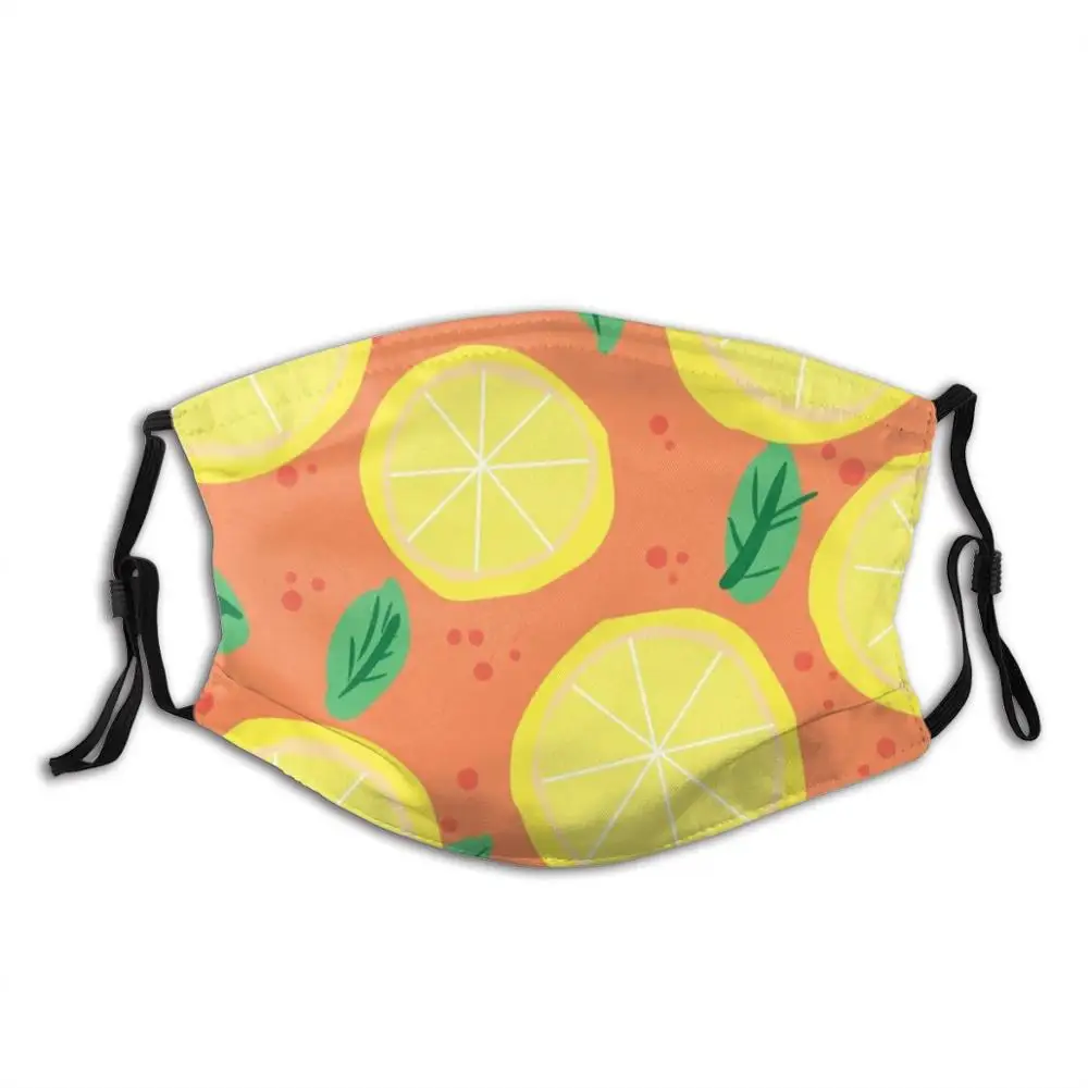 

Lemonlicious Diy Adult Kids Face Mask Lemons Citrus Pop Bright Colors Fruit Food Yellow Orange Polka Dots Summer Sour Modern