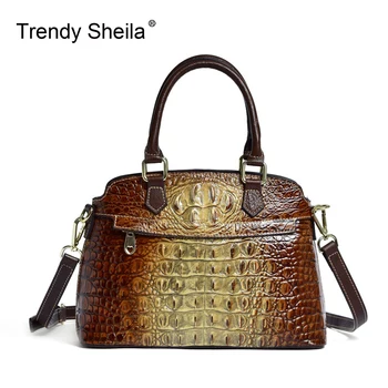 

Women Luxury Genuine Leather Crossbody Single Shoulder Handbags Crocodile Pattern High Quality Woman's Shell Bag For Women
