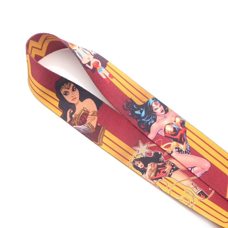 PC164 20 шт./лот брелок для ключей Wonder Woman Lanyards Id держатель для ID карты для спортзала держатель для мобильного телефона USB