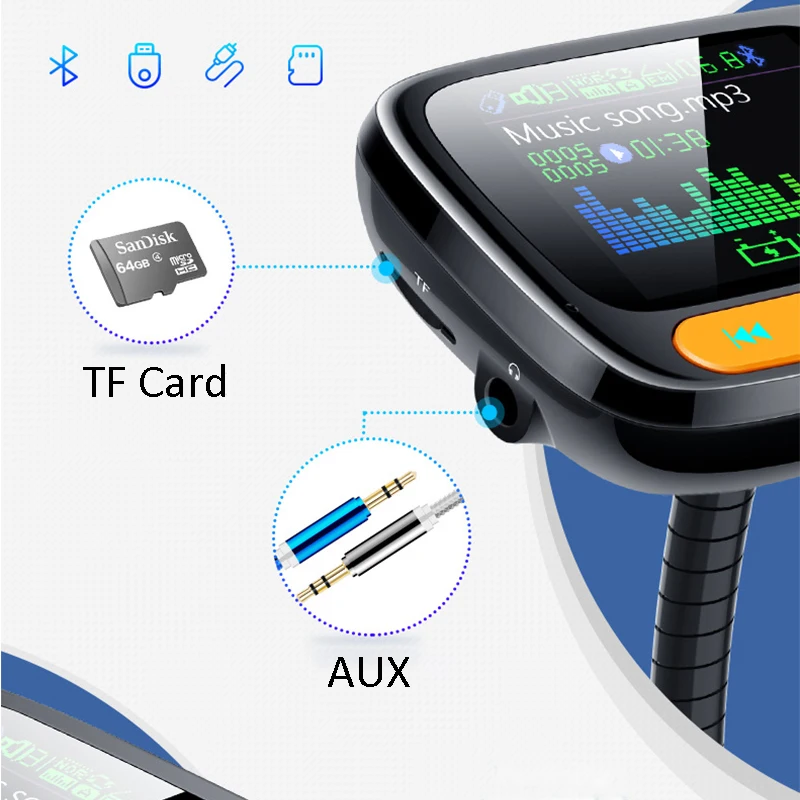 Car Bluetooth FM Transmitter Multifunction car Mp3 Player3