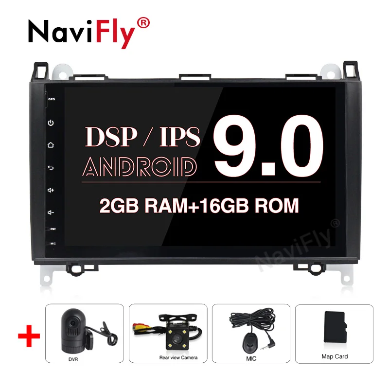 NaviFly android9.0 ips/DSP 9 дюймов экран DAB+ Автомобильный Mtleimedia плеер для Mercedes/Benz/Sprinter/B200/b-класс/W245/B170/W169 - Цвет: PX30