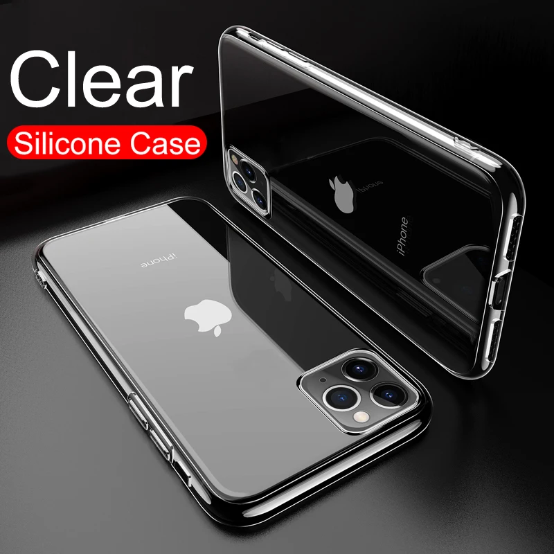 Ultra Thin Clear Phone Case For iPhone 11 7 Case Silicone Soft Back Cover For iPhone 11 Pro XS Max X 8 7 6s Plus 11 XR 5 SE 2020