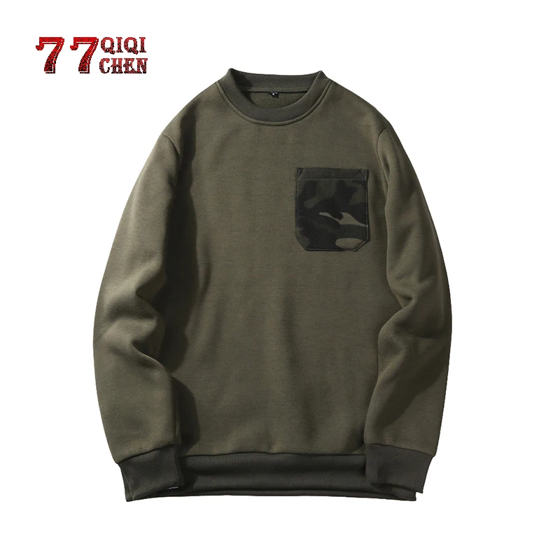 

Military Mens Pullovers Camouflage Pocket Sweatshirt Male Casual Warm Patchwork Tactics Hoodies Sweatshirts EU Size XXL Hombre
