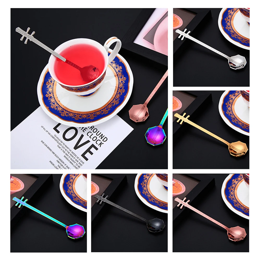 Multifunctional Home Teaspoon Stainless Steel Durable Gifts Musical Instrument Accessories Dessert Kitchen Bar Coffee Spoon