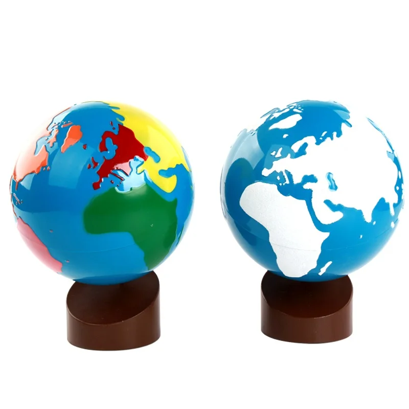 

Baby wooden Montessori Toys World Globes Learning Land Water Baby Early Educational Kids Gifts