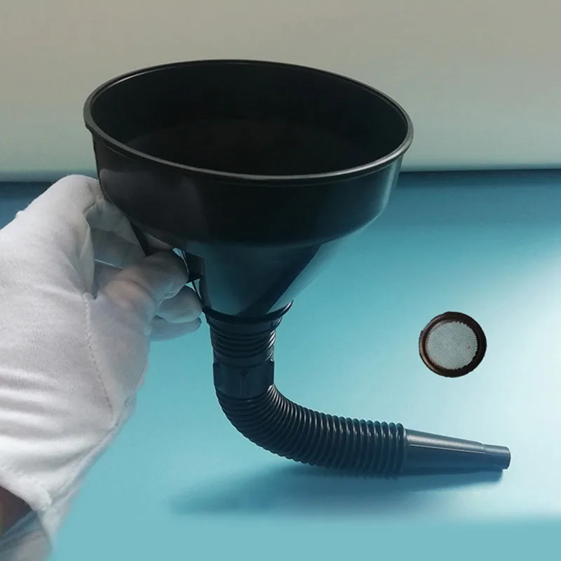 1Pc Funnel With Filter Mesh Parts Auto Flexible Refueling Replacement PP