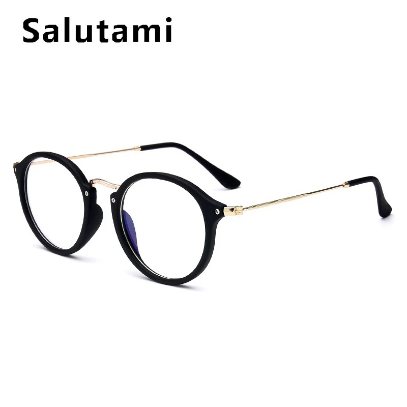 Сплав круглые прозрачные очки оправа для женщин классические заклепки сексуальные компьютерные кошачий глаз очки мужские черные леопардовые очки прозрачные