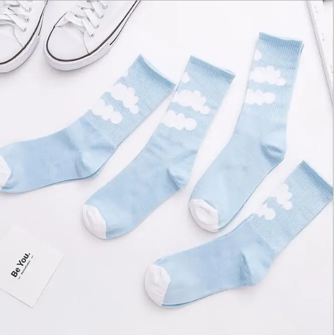 Осенние и зимние новые хлопковые женские носки для скейтборда в стиле хип-хоп