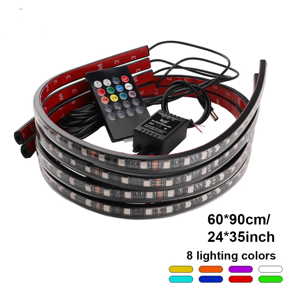 7 цветов RGB светодиодный неоновый автомобильный подсвечивающий светильник s