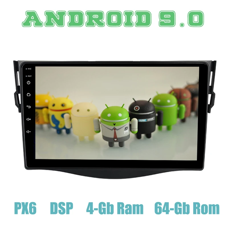 PX6 Android 9.0 Car GPS Radio Multimedia for Toyota RAV4 RAV-4 2006-2012 with DSP 4+64GB wifi mirror link usb Auto Stereo