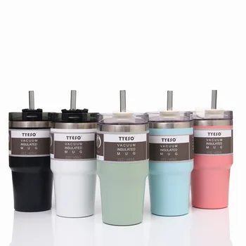 

20OZ/30OZ Double Wall Stainless Steel Tumbler Vacuum Flask With Straw Insulated Thermos Travel for Coffee Beer Tumbler Mug