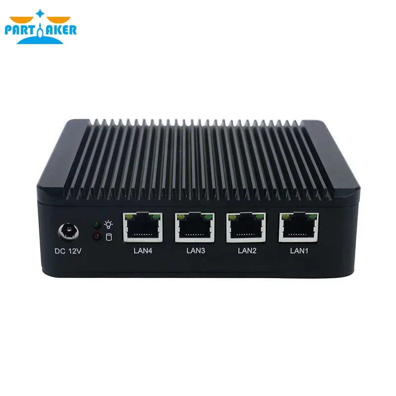 4 * Lan Pfsense Мини ПК брандмауэр устройство мини сервер с Intel atom E3845 четырехъядерный