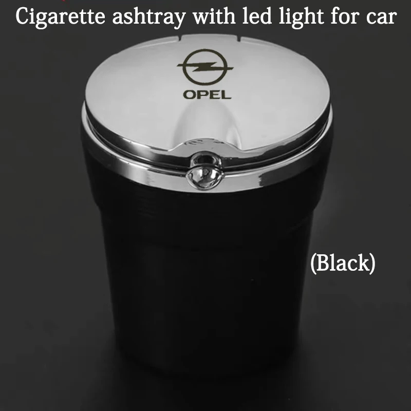 

For opel insignia astra h j g corsa d zafira b 1Pc with Car logo Universal Car ashtray with LED light cigarette Smoke Holder