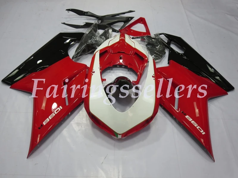 

New ABS Injection Bodywork Full Fairings kits Fit For Ducati 1098 848 1198 2007 08 09 10 2011 2012 Fairings Red and White