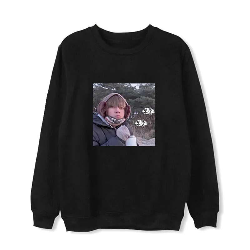 Kpop Bangtan толстовки для мальчиков Kim Tae Hyung с таким же круглым вырезом плюс бархат с длинным рукавом для мужчин и женщин Повседневная