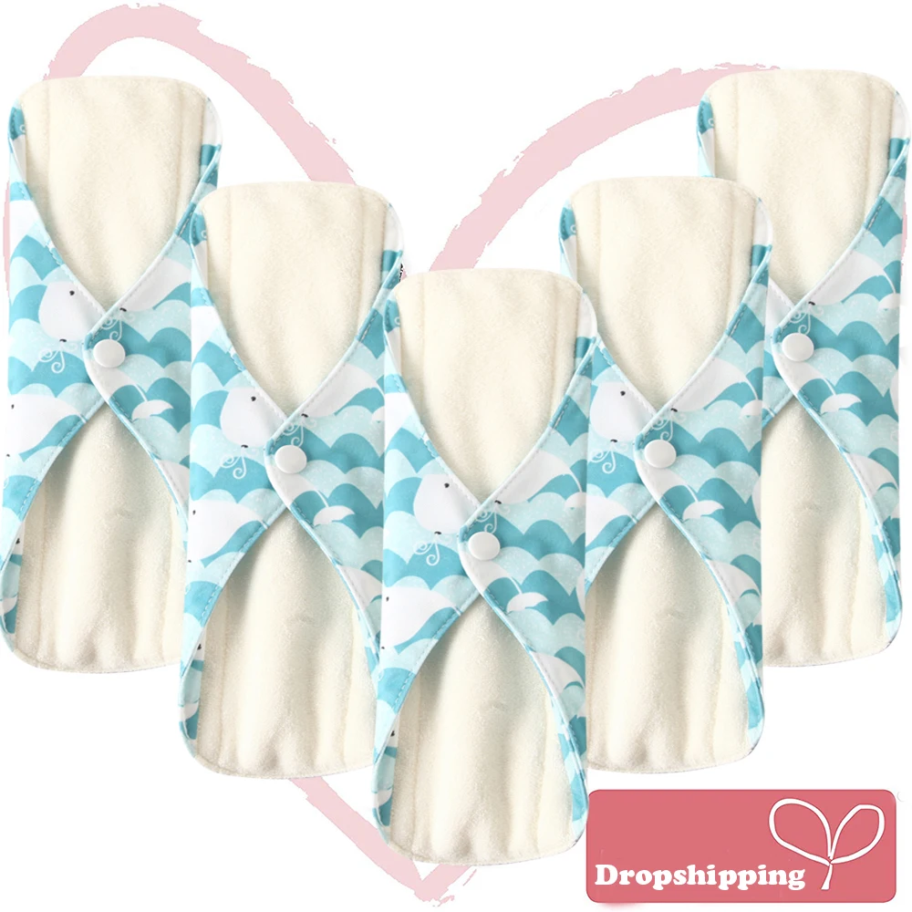 Menstrual-Pads Cloth Bamboo-Fiber Sanitary-Napkins Reusable Ohbabyka with Premium Absorbency