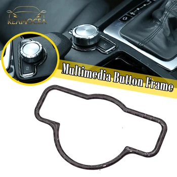 

Reamocea Carbon Fiber Style Multimedia Button Cover Fit For Mercedes Benz C Class W204 2007-2012 2013 Decoration Stickers Trim