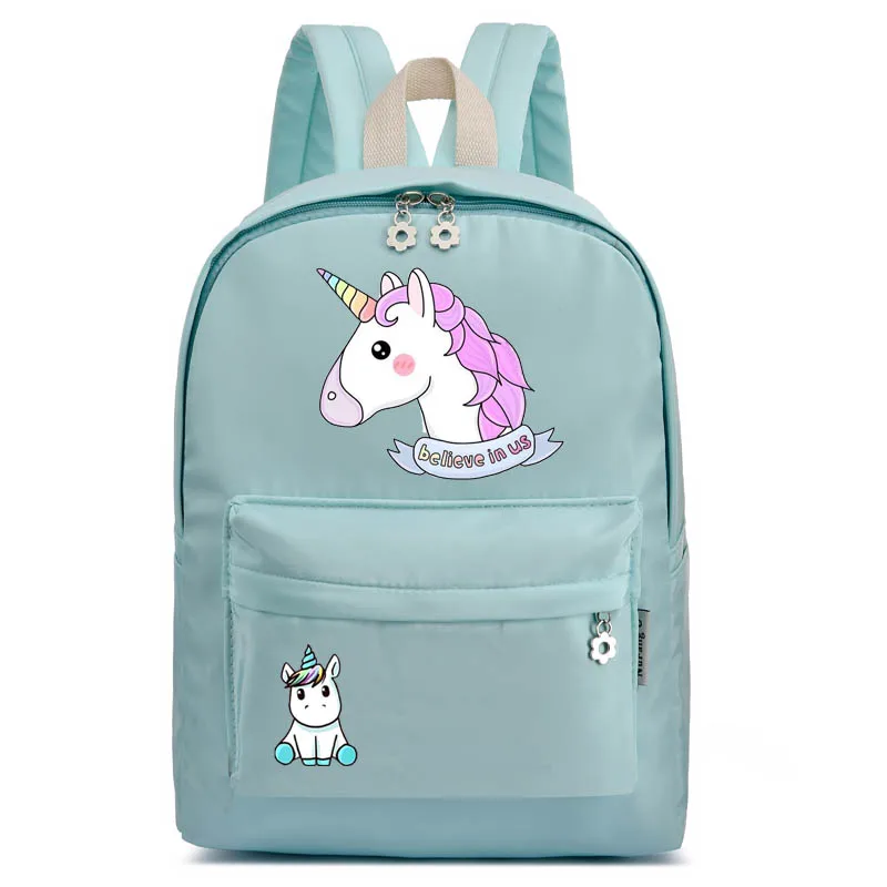 style2 blue Радужный рюкзак с единорогом, школьная сумка для студентов, модный рюкзак с граффити, повседневный рюкзак, многоцветная и многоцветная - Цвет: style2 blue