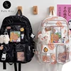 Female Japanese Harajuku Ita Bag Ladies Retro Kawaii Bear Print Backpack New Cute Pendant Large Capacity Student School Bag 1