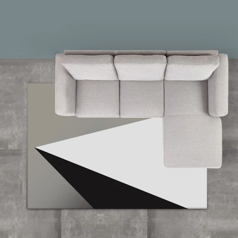 

Stylish Simple Geometry Black and White Grey Gradient Bedroom Living Room Kitchen Bathroom Cushion Carpet Customized
