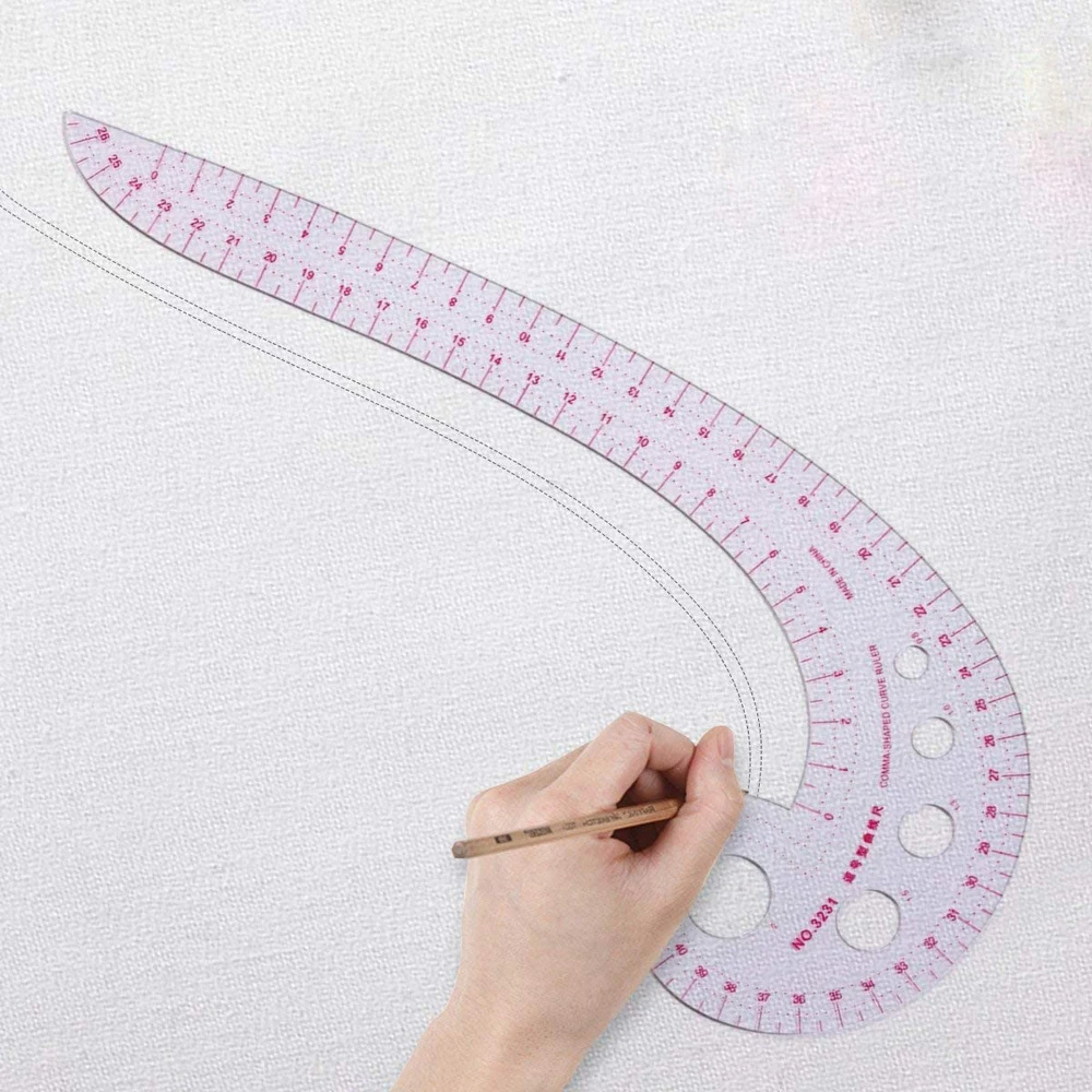 1PC French Curve Ruler Metric Shaped Ruler Dressmaking Drawing Drafting Measure Template Sewing Ruler for DIY Sewing Supplies