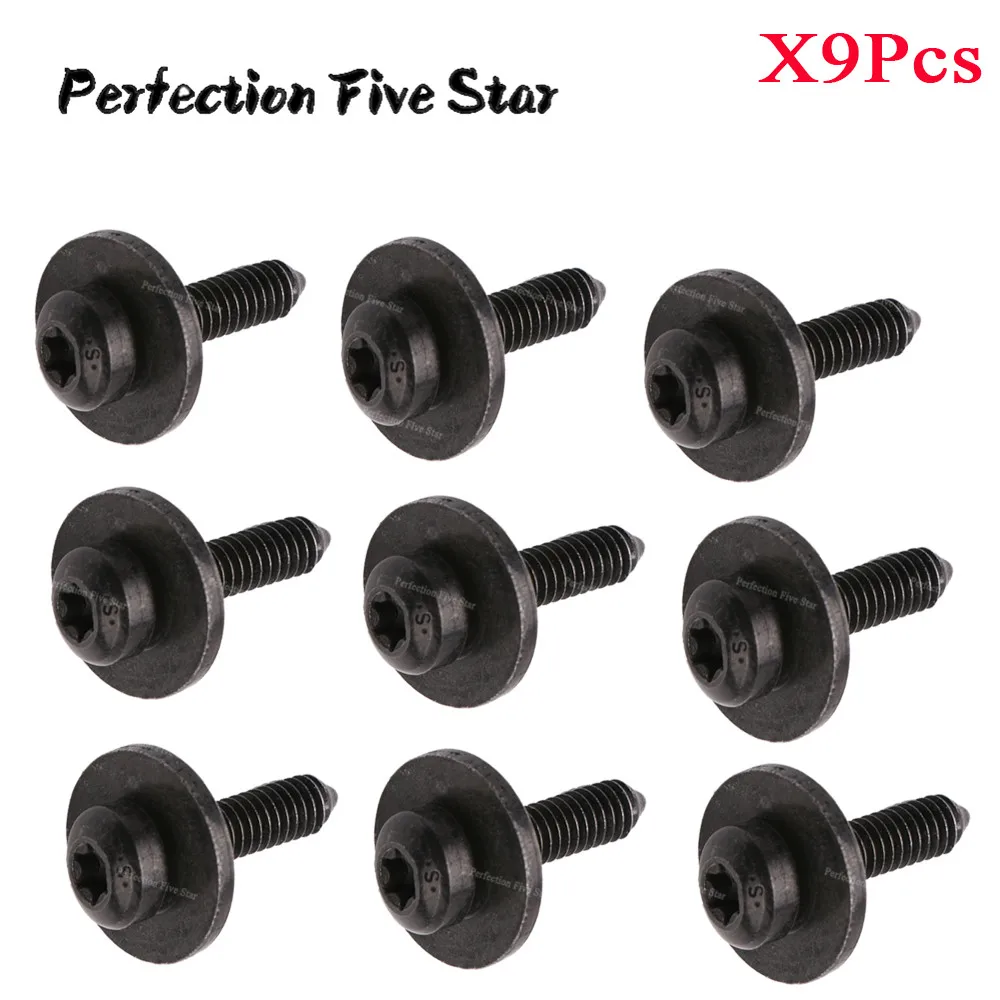 9pcs Headlight Assy Bolt Screw M6x20 For Audi A4 S4 Q5 Q7 A6 A7 A5 A8