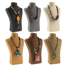 29*18 см пеньковая веревка ПВХ Ожерелье портрет стенд держатель ювелирные изделия манекен бюст шеи ювелирных изделий стенд