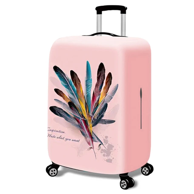 HMUNII эластичный Чехол для багажа с животными, чехол Чехол для костюма, аксессуары для путешествий для багажа 18-32 дюймов, пылезащитный чехол для багажника на колесиках - Цвет: Feather