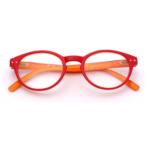 Henotin Fashion Red Frame Reading Glasses Spring Hinge Men and Women HD Reader Diopter +1.0+2.0+3.0+4.0+5.0+6.0 Red