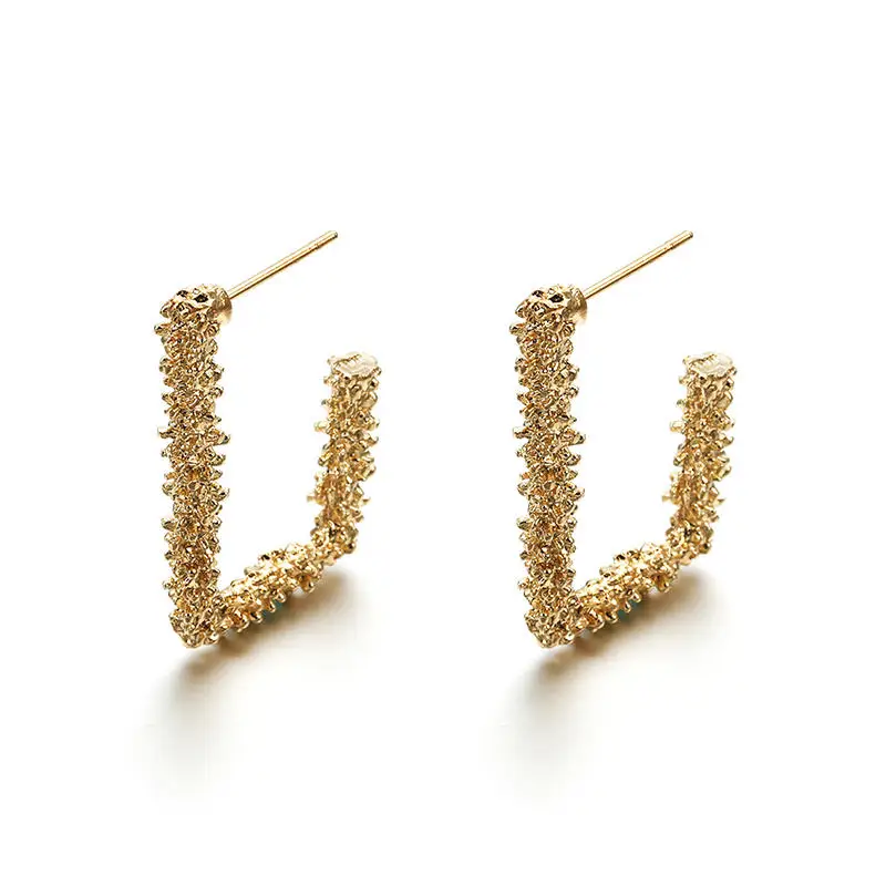 37JIN Новые модные корейские круглые Свинг Висячие серьги для женщин геометрические круглые золотые серьги в форме сердца Свадебные ювелирные изделия - Окраска металла: 37JIN