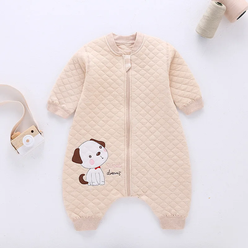 spring infant thickening cartoon animal thickening pro-body dressing color cotton quilted leg sleeping bag