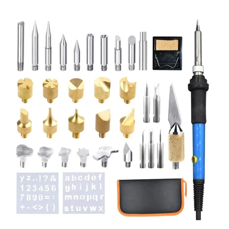 

37pcs Electric Iron Suit Adjustable Temperature Repair Tool Utility DIY Crafts Carving Tool (US Plug)