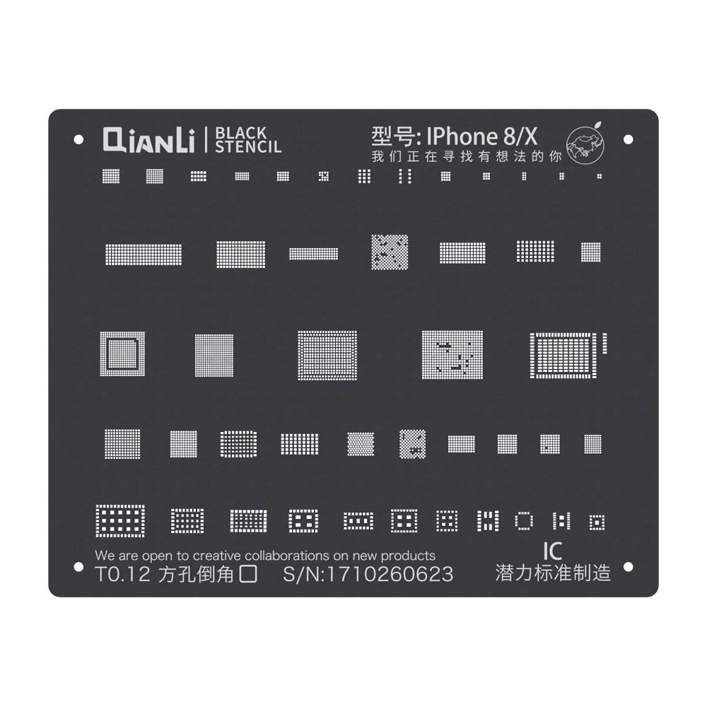 QIANLI завод жестяная черная сетка для iPhone 6 6P 6S 6SP 7 7P 8 X XS MAX XR IC ремонт посадки жестяная чистая платформа