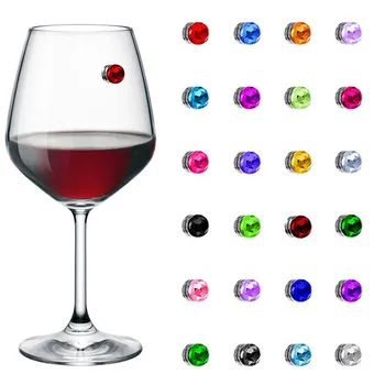 

Wedding Goblet Markers Magnetic Acrylic Crystal Wine Glass Charms Sign Decorations Wine Cup Accessories For Bar Drinking Markers