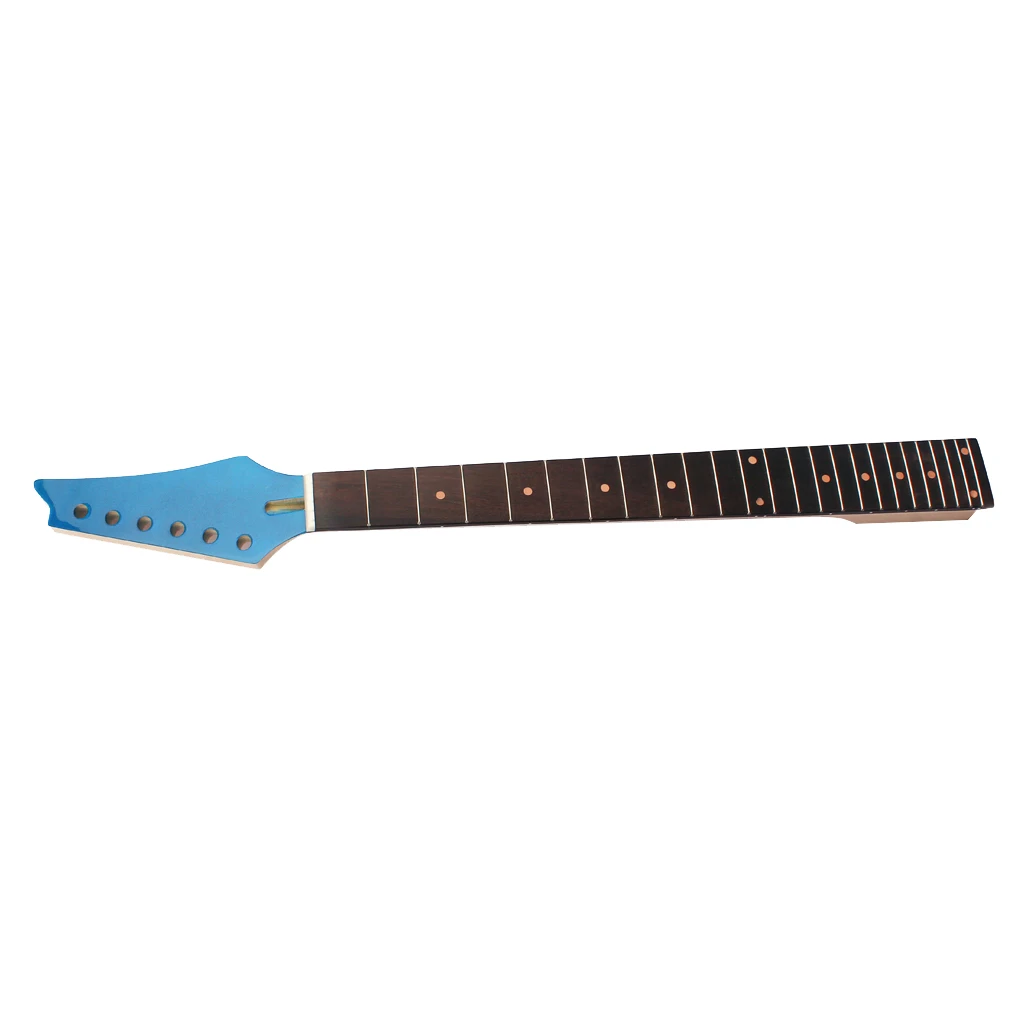 

Unfinished Electric Guitar Neck 24fret Maple Orange Dots Inlay Blue Head