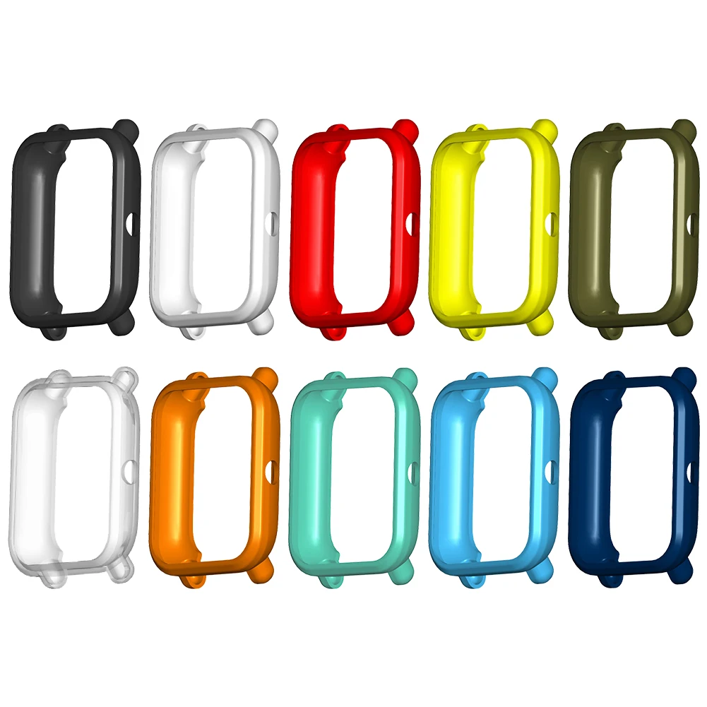 Watch Cover Case For Amazfit Bip S Smart Accessorie Scratch Colorful Soft Cases Silicone Protector Protection Handy | Электроника